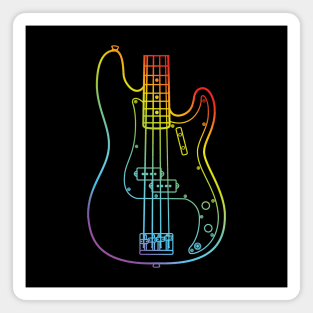 P-Style Bass Guitar Body Colorful Outline Magnet